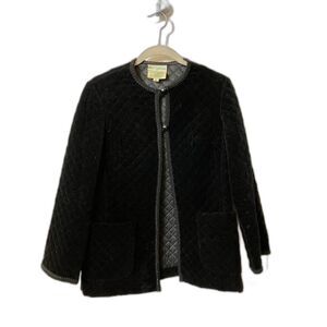 Vintage quilted black velvet jacket